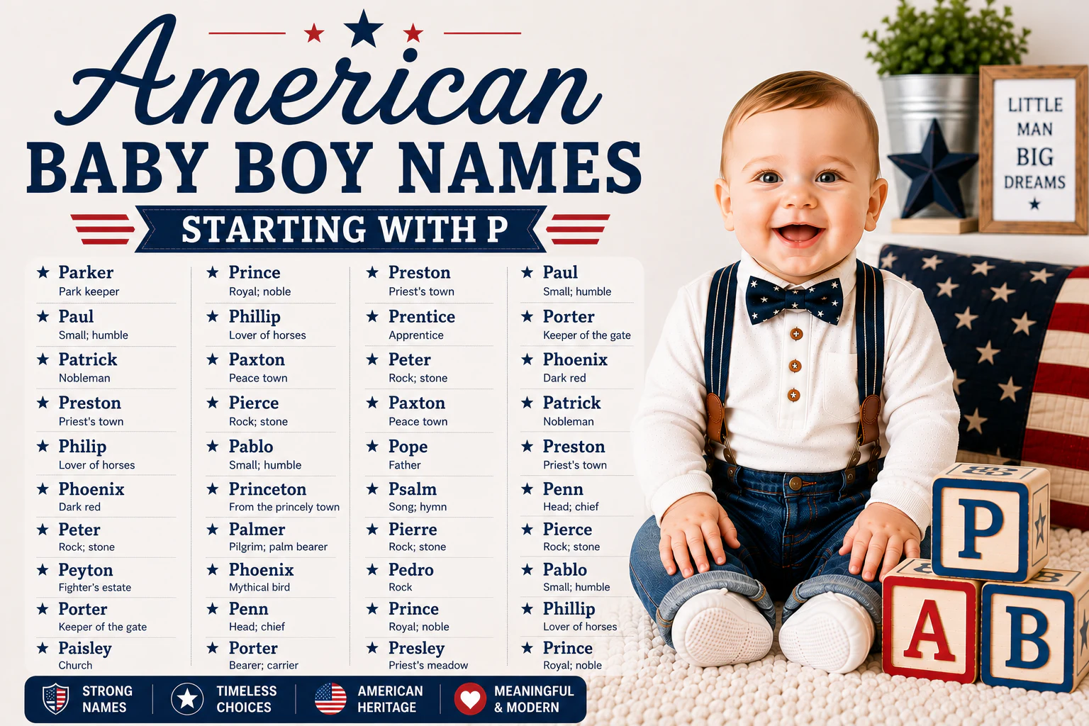 American baby boy names starting with P